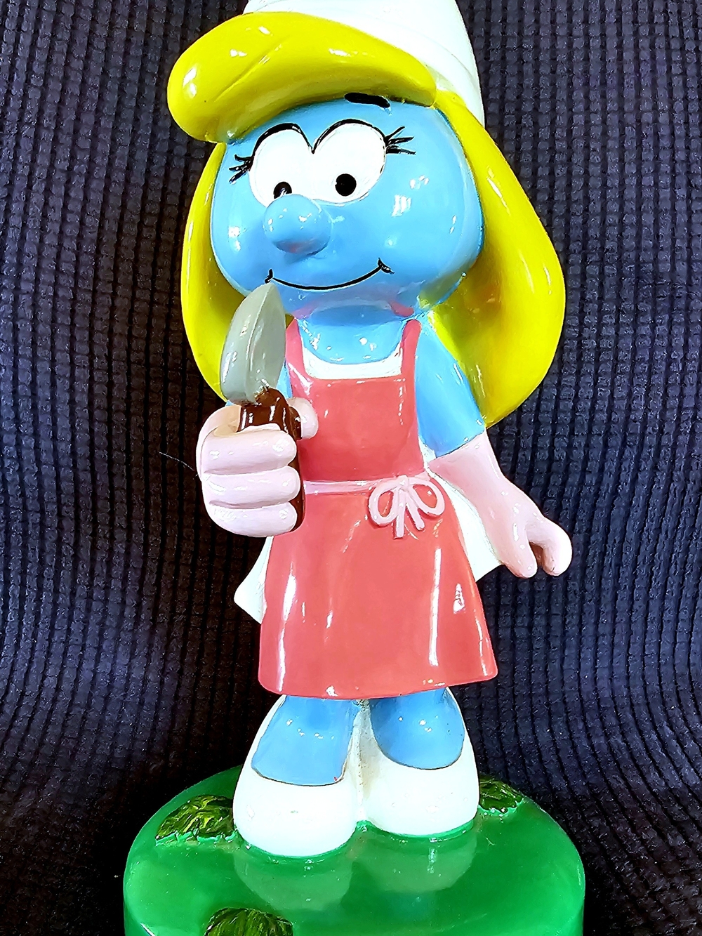 Smurfette Ceramic Figurine - Pink Dress, Yellow Hair